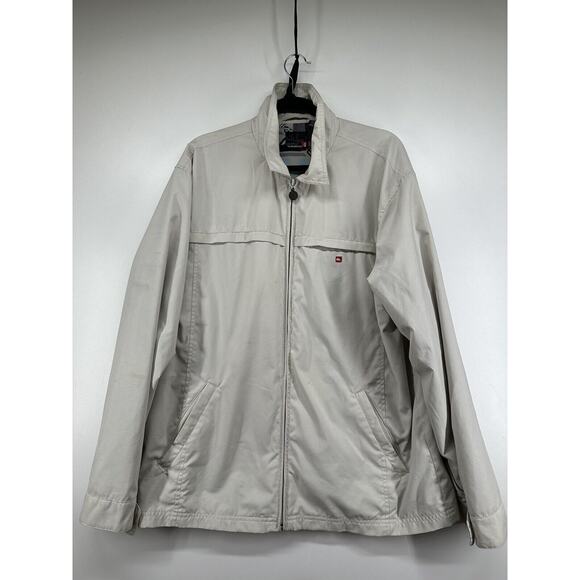 QUIKSILVER Men's Sz XL Extra Large Jacket Cream Beige Zip Up Vintage See Photos